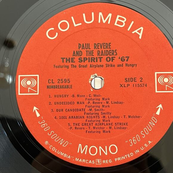 Paul Revere & The Raiders The Spirit Of '67 Vinyl LP 1966 Columbia CL 2595 Mono - Picture 7 of 12
